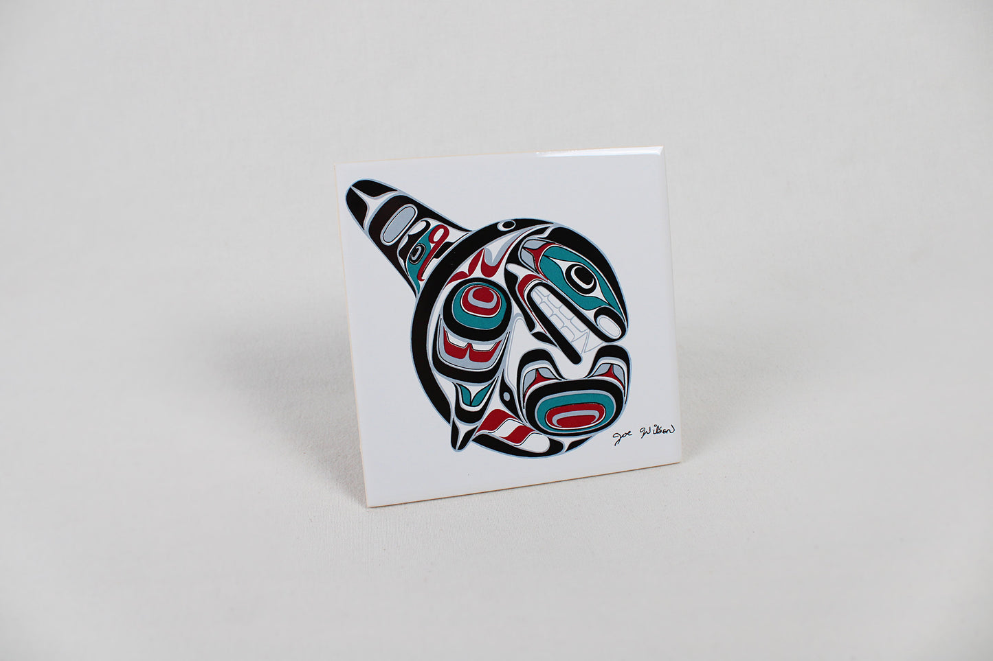 Jody Wilson Coast Salish Artist Ceramic Trivet: Killerwhale Orca