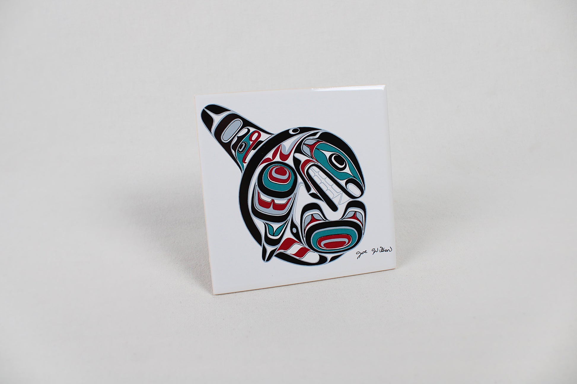 Jody Wilson Coast Salish Artist Ceramic Trivet: Killerwhale Orca
