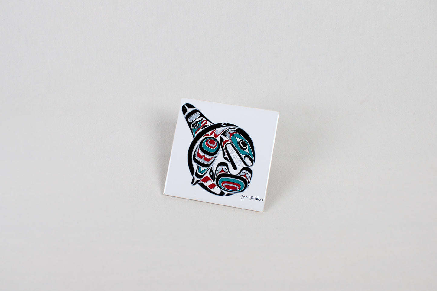 Jody Wilson Coast Salish Artist Ceramic Trivet: Killerwhale Orca