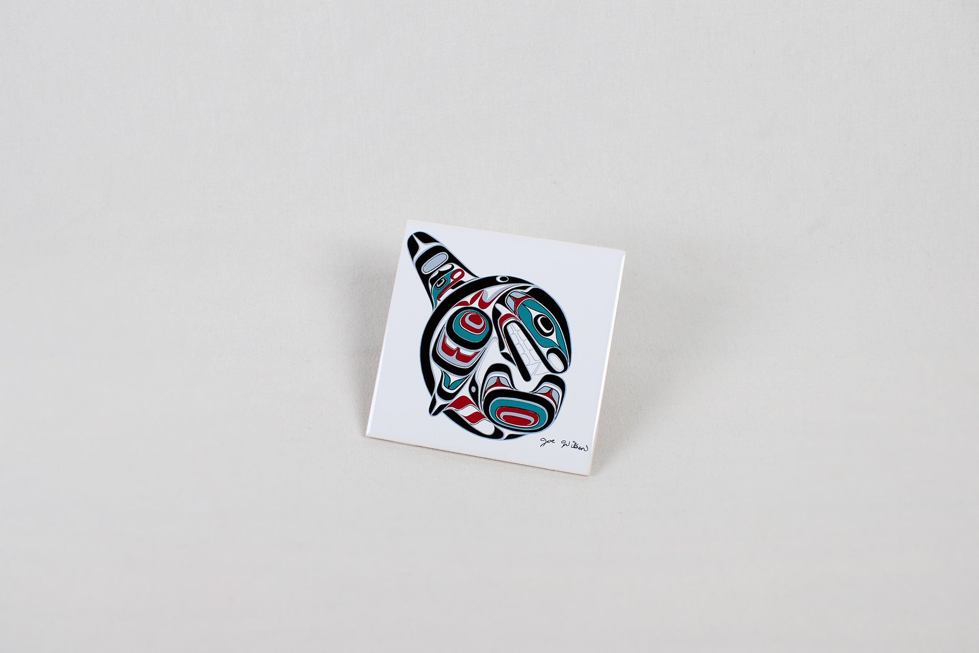 Jody Wilson Coast Salish Artist Ceramic Trivet: Killerwhale Orca