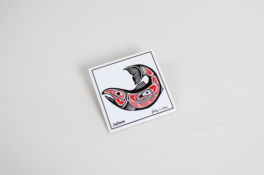 Jody Wilson Coast Salish Artist Ceramic Trivet: Salmon