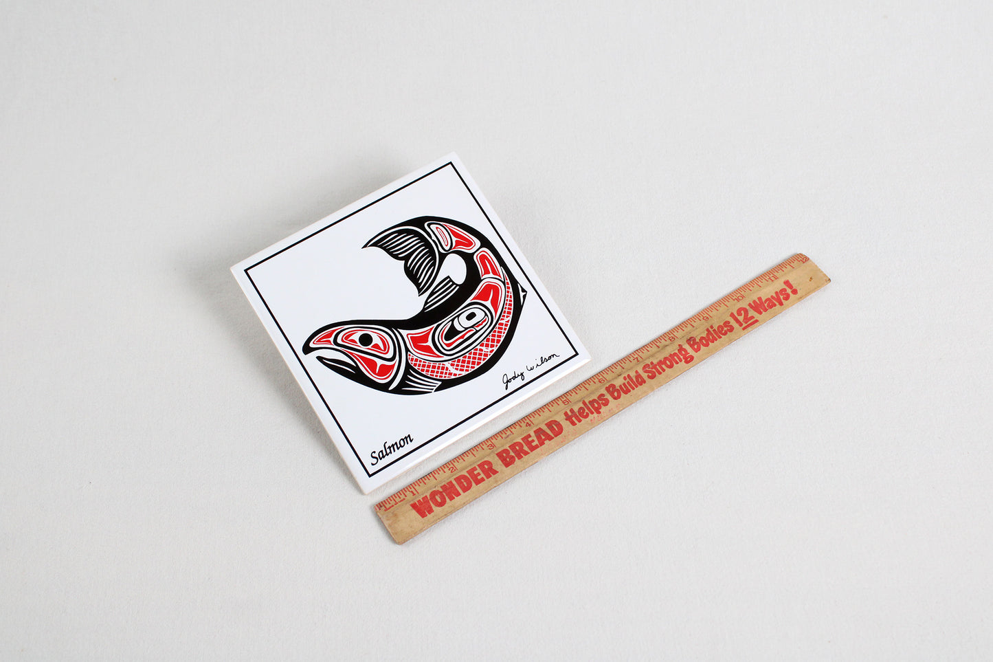 Jody Wilson Coast Salish Artist Ceramic Trivet: Salmon