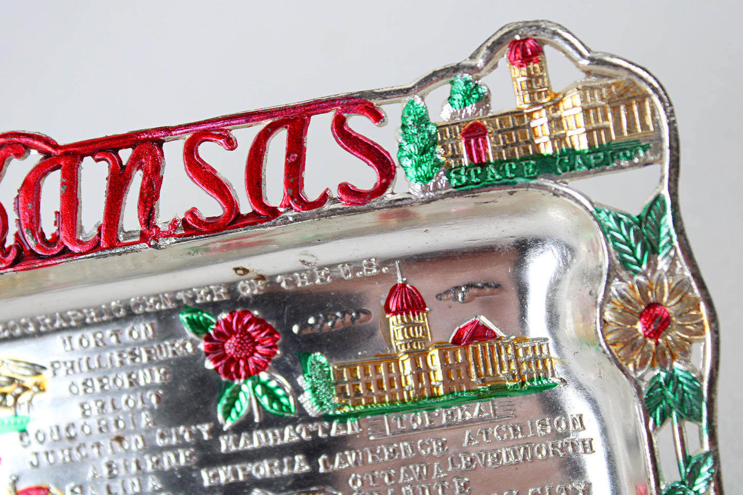 Kansas Small Metal Tray Souvenir 