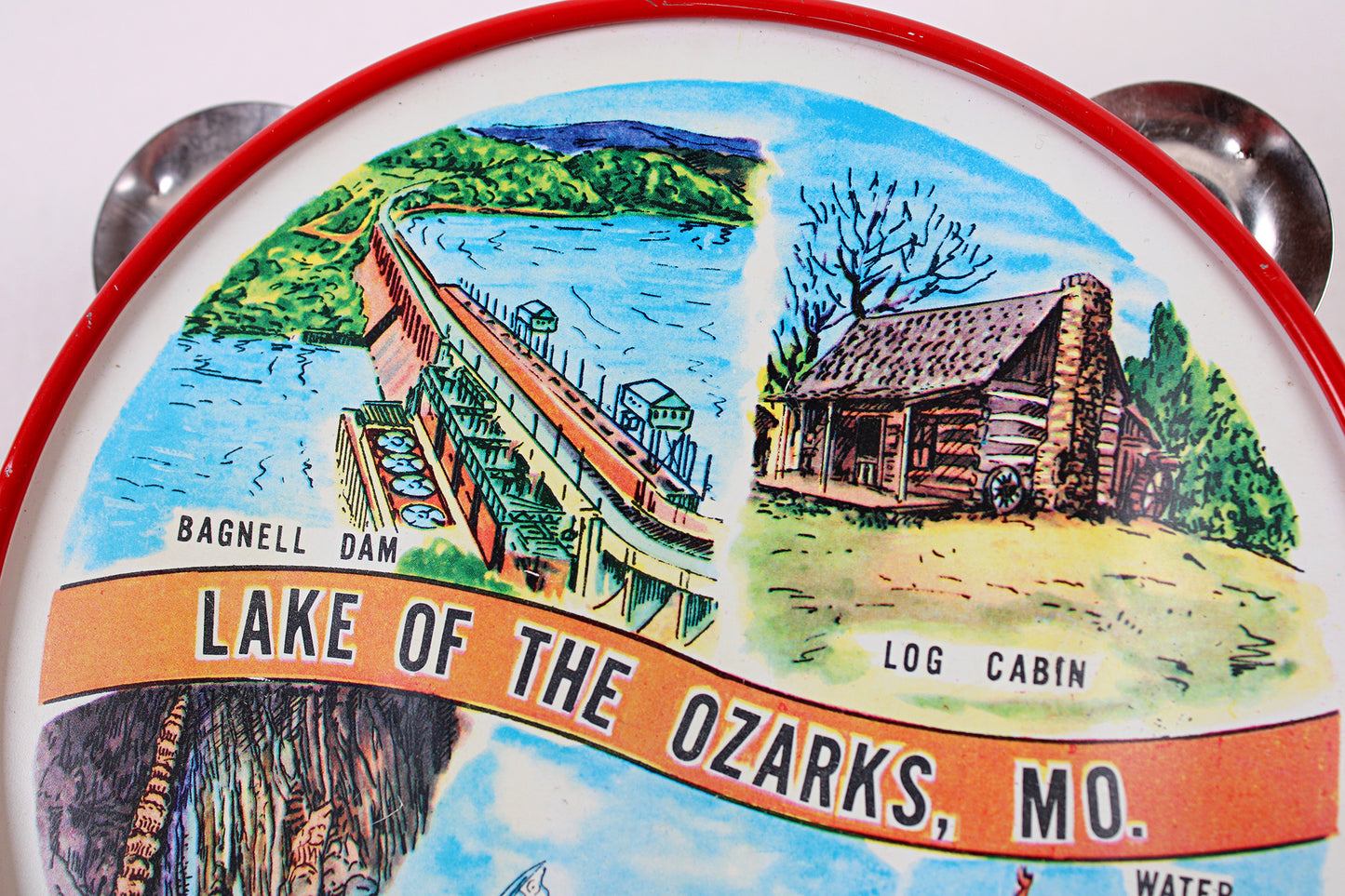 Missouri’s Lake Of The Ozarks Tin Tambourine With Tourist Attractions