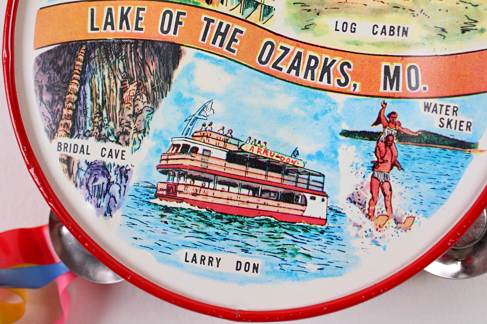 Missouri’s Lake Of The Ozarks Tin Tambourine With Tourist Attractions