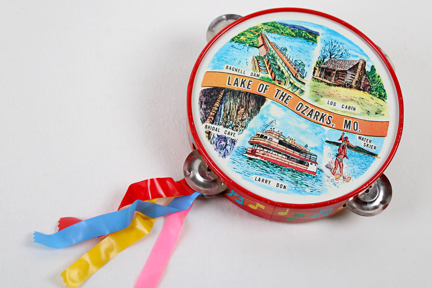 Missouri’s Lake Of The Ozarks Tin Tambourine With Tourist Attractions