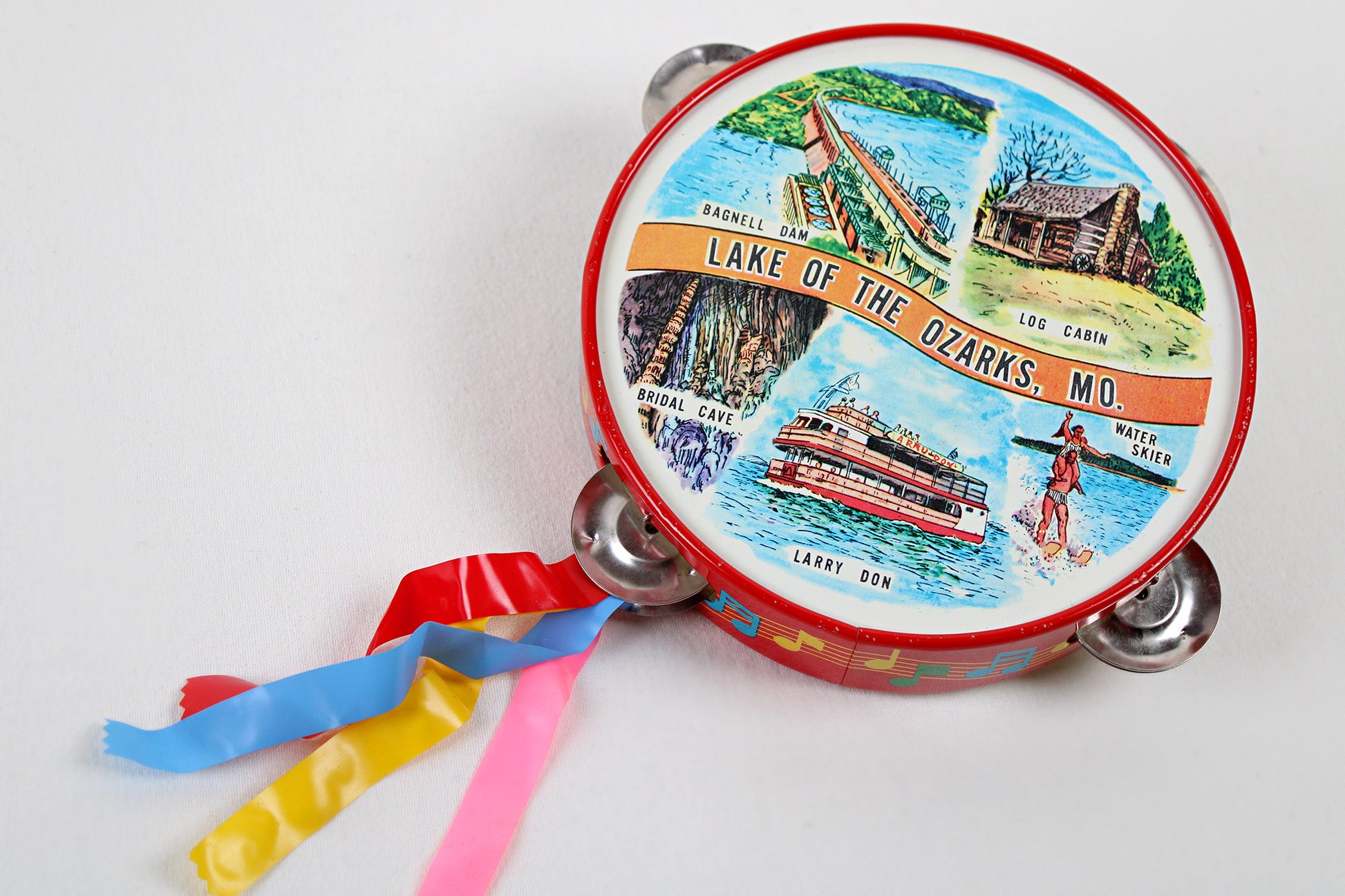 Missouri’s Lake Of The Ozarks Tin Tambourine With Tourist Attractions
