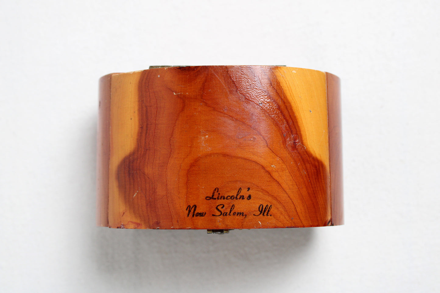 Cedarwood Trinket Box Souvenir of Lincoln’s New Salem, Illinois