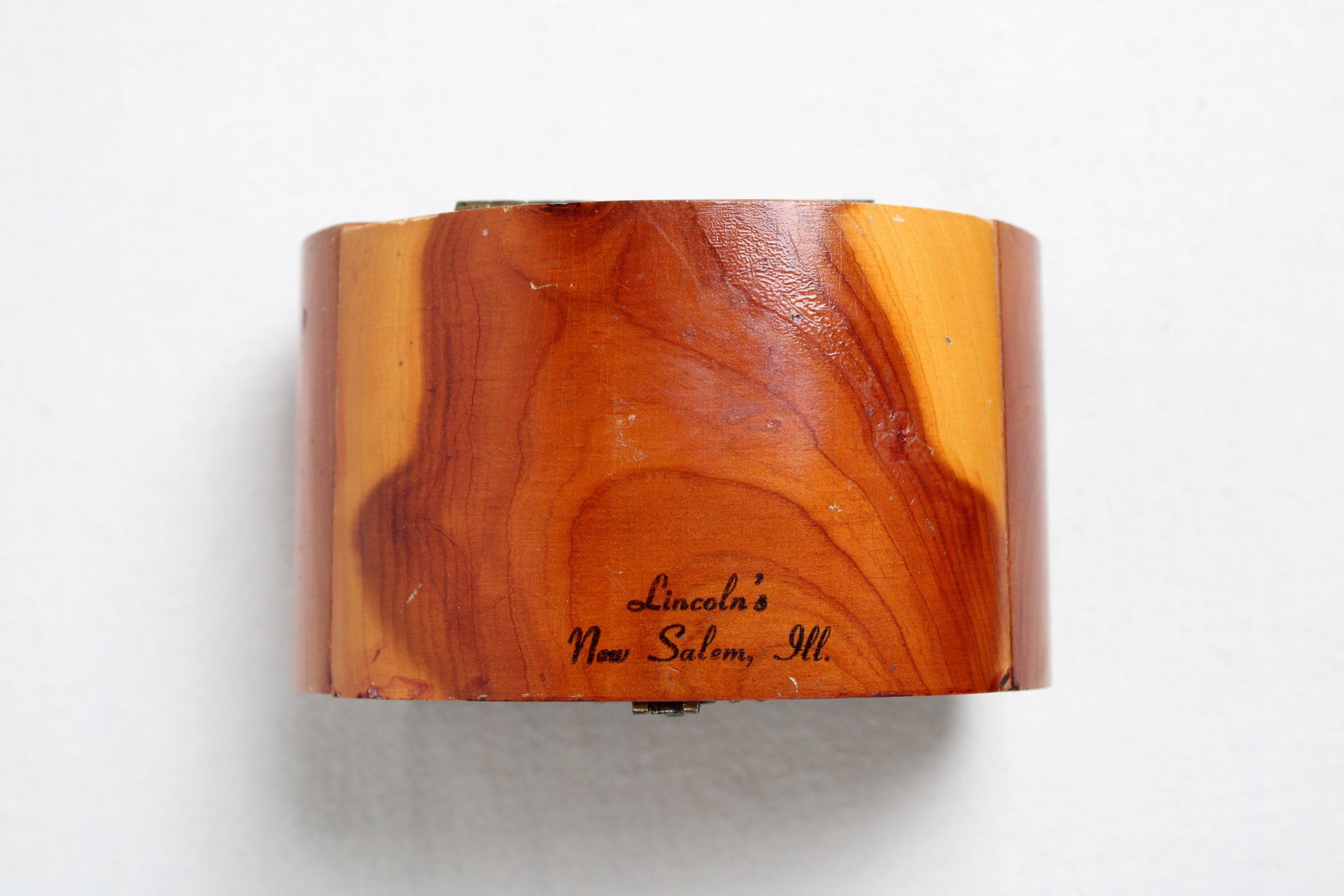 Cedarwood Trinket Box Souvenir of Lincoln’s New Salem, Illinois