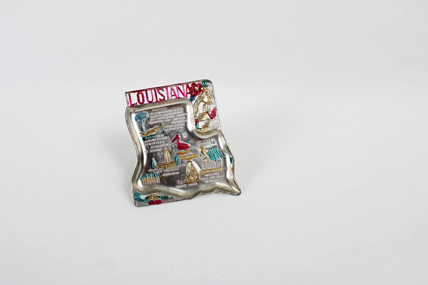 Louisiana Small Metal Tray / Ashtray Souvenir 