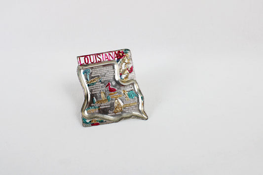 Louisiana Small Metal Tray / Ashtray Souvenir 