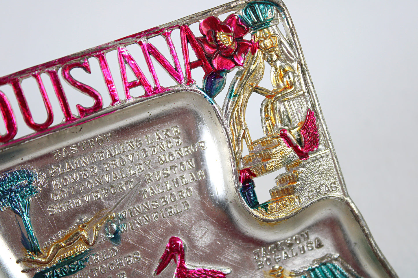 Louisiana Small Metal Tray / Ashtray Souvenir