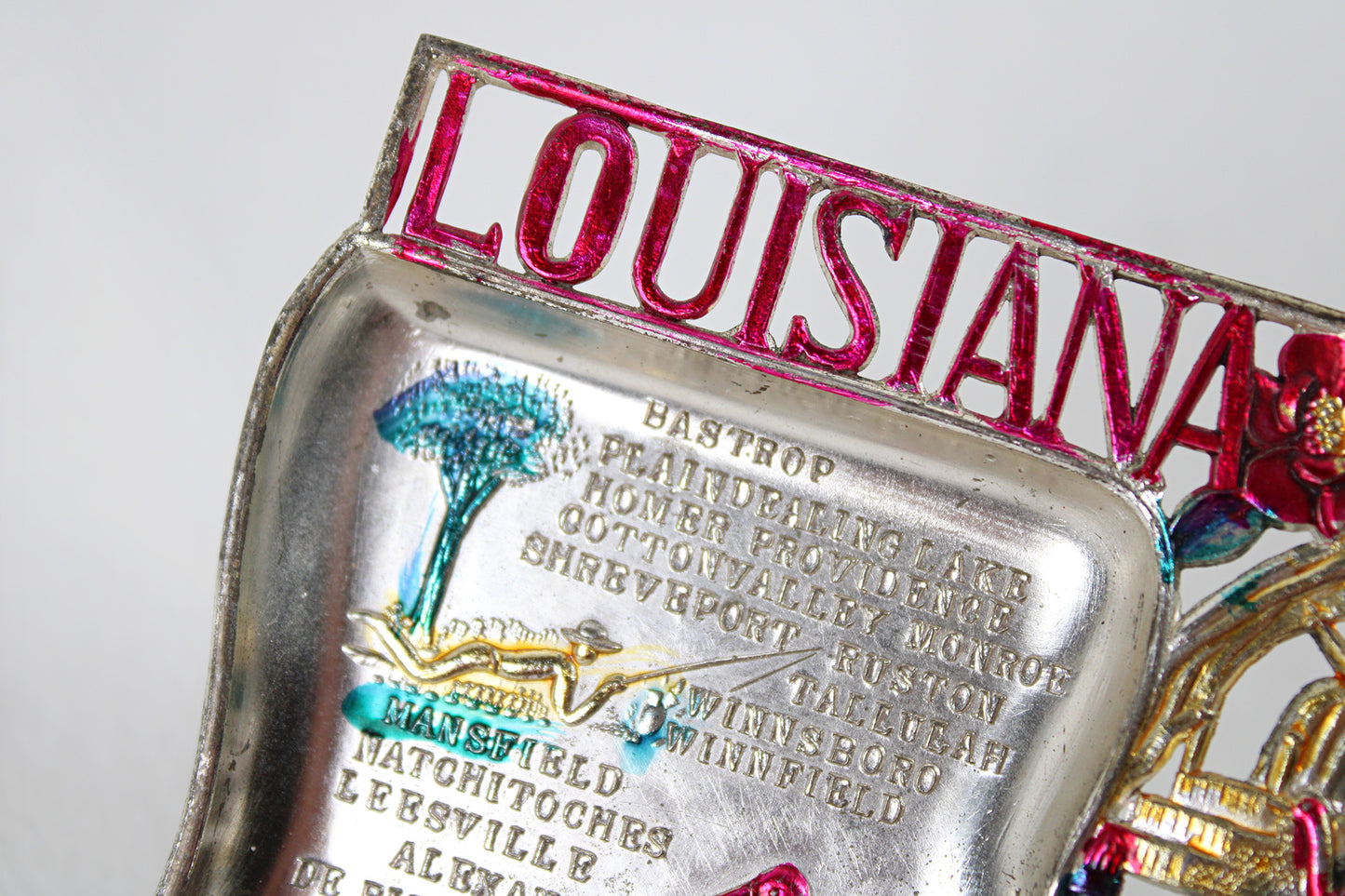 Louisiana Small Metal Tray / Ashtray Souvenir 