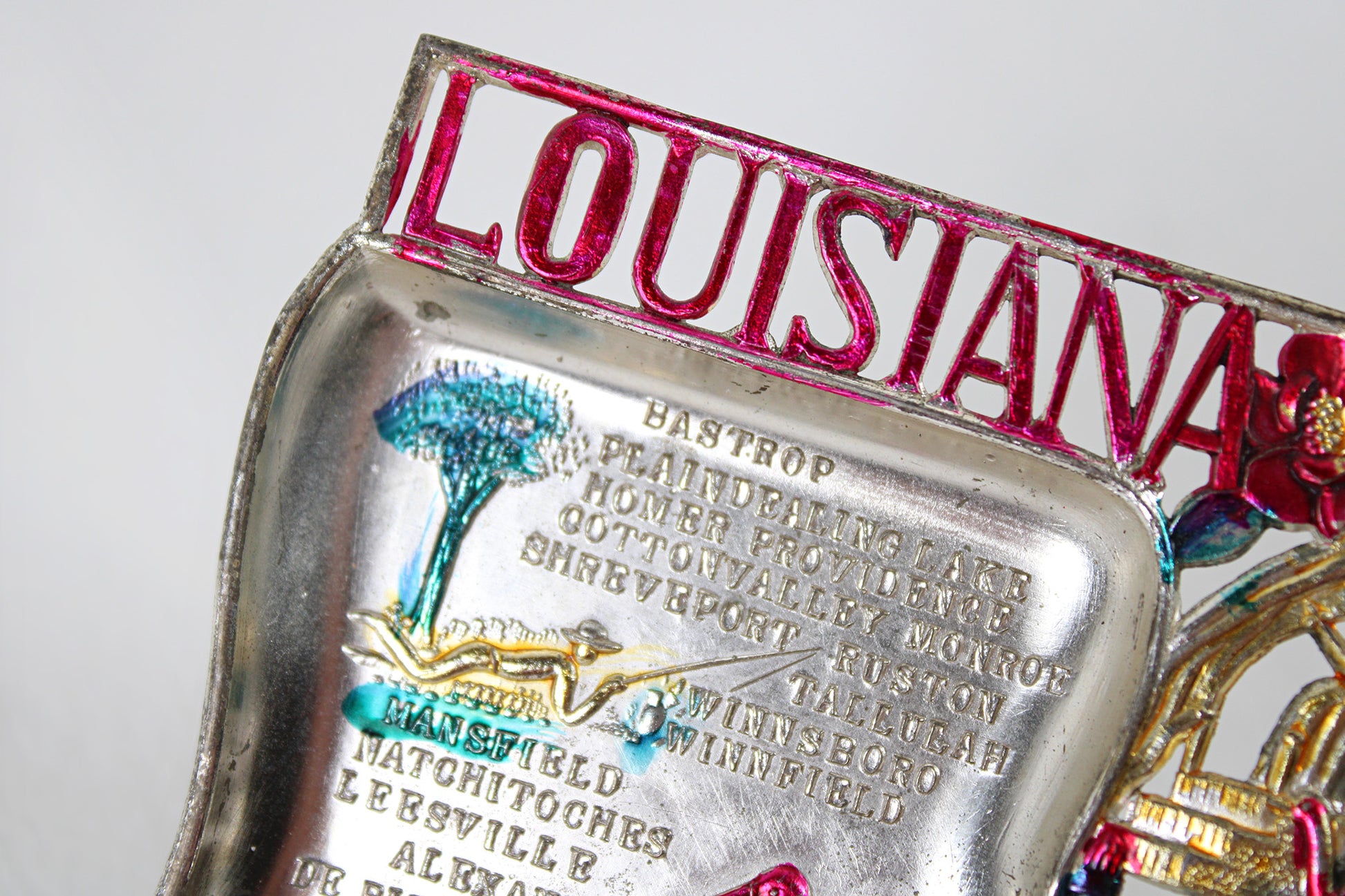 Louisiana Small Metal Tray / Ashtray Souvenir 