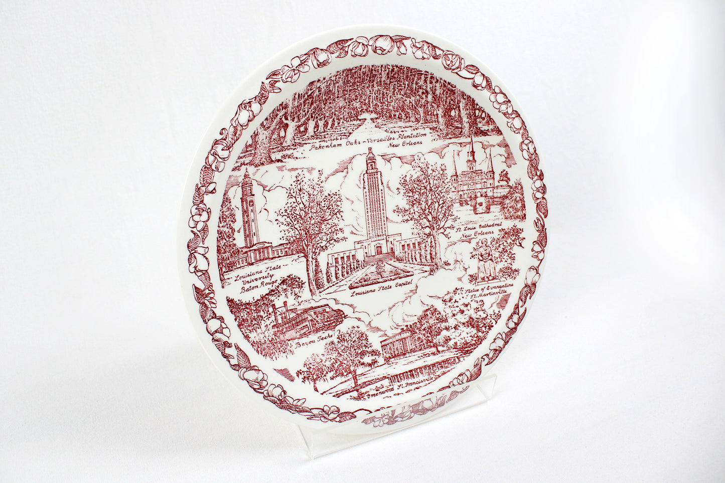 State of Louisiana Collectible Souvenir Plate Made By Vernon Kilns