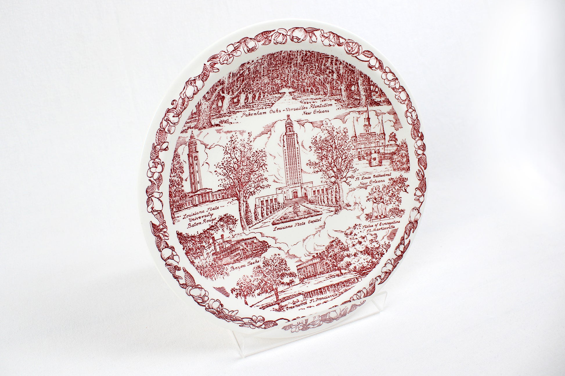 State of Louisiana Collectible Souvenir Plate Made By Vernon Kilns