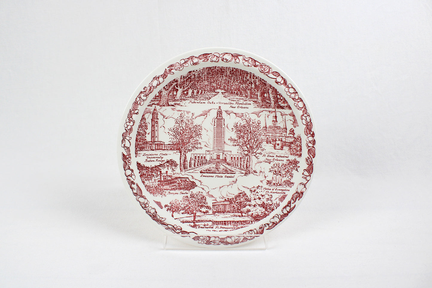State of Louisiana Collectible Souvenir Plate Made By Vernon Kilns