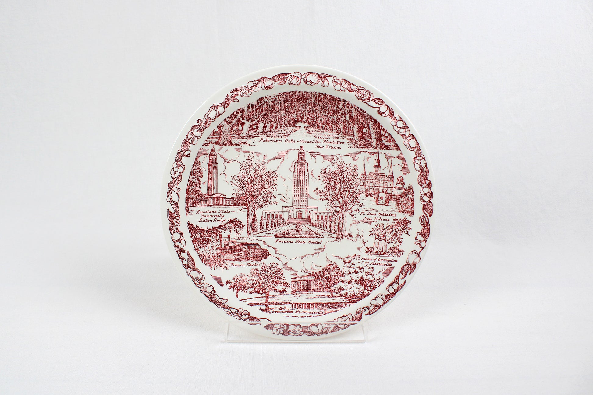 State of Louisiana Collectible Souvenir Plate Made By Vernon Kilns