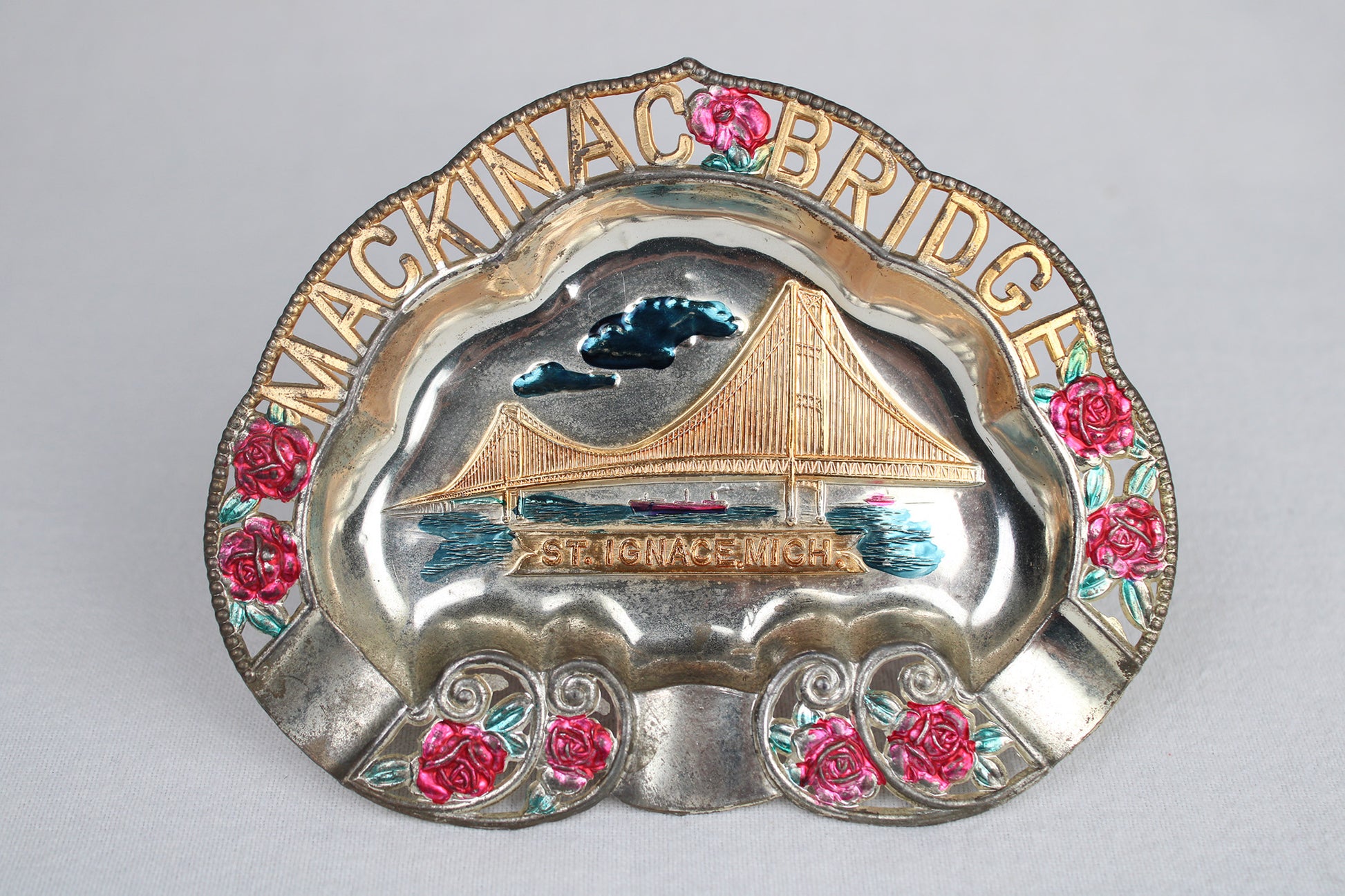 Mackinac Bridge Metal Ashtray Souvenir