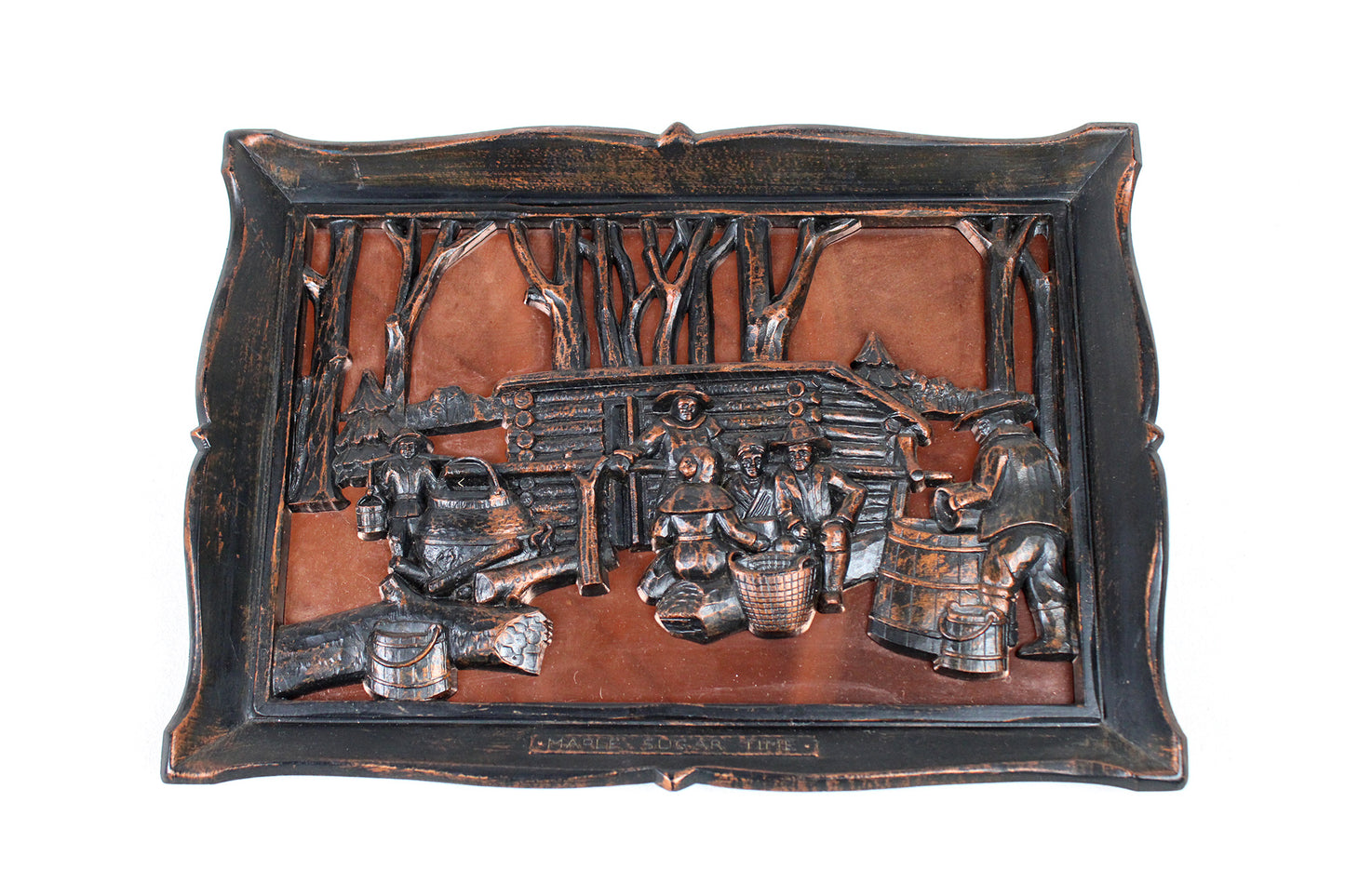 “Maple Sugar Time” 3D Framed Plaque By Coppercraft Guild Of Taunton, Massachusetts