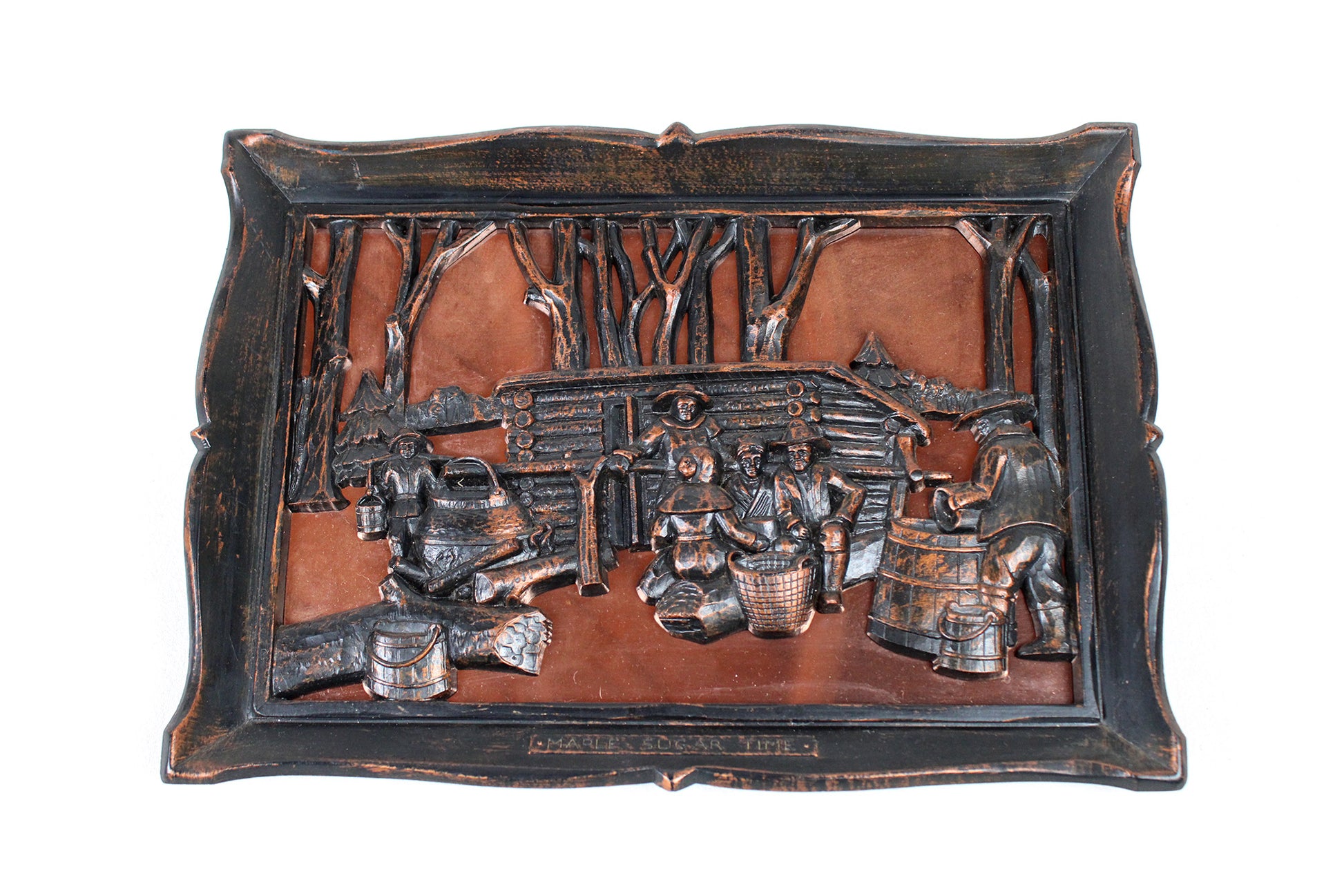 “Maple Sugar Time” 3D Framed Plaque By Coppercraft Guild Of Taunton, Massachusetts