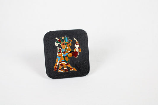 Mexican Wood Plaque Featuring The Aztec Month Of April’s God Of Maize