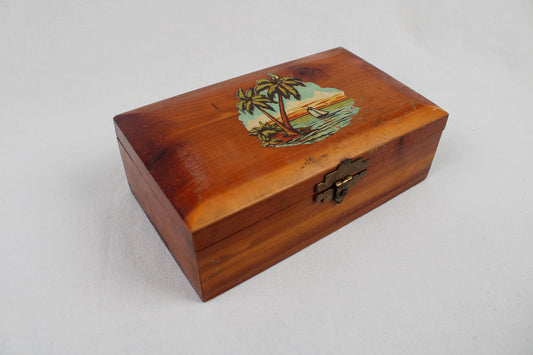 Miami Beach Souvenir Wood Stash / Trinket Box