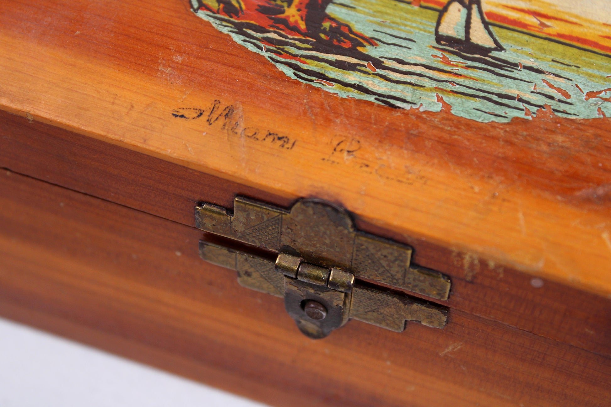 Miami Beach Souvenir Wood Stash / Trinket Box