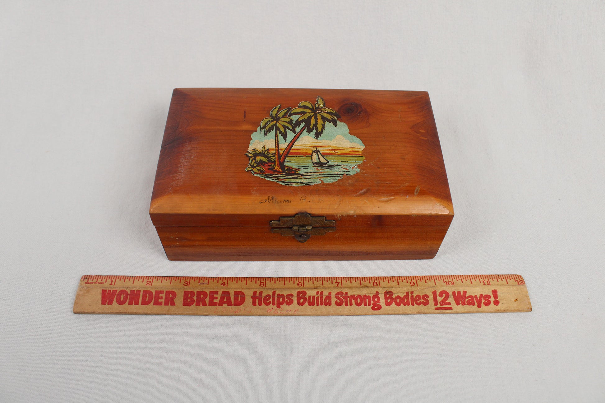 Miami Beach Souvenir Wood Stash / Trinket Box