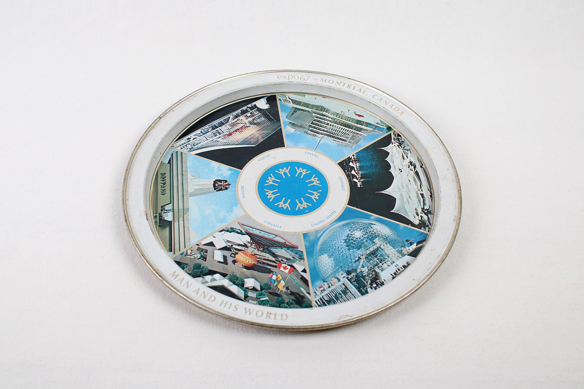 Montreal Canada EXPO67 Souvenir Metal Serving Tray