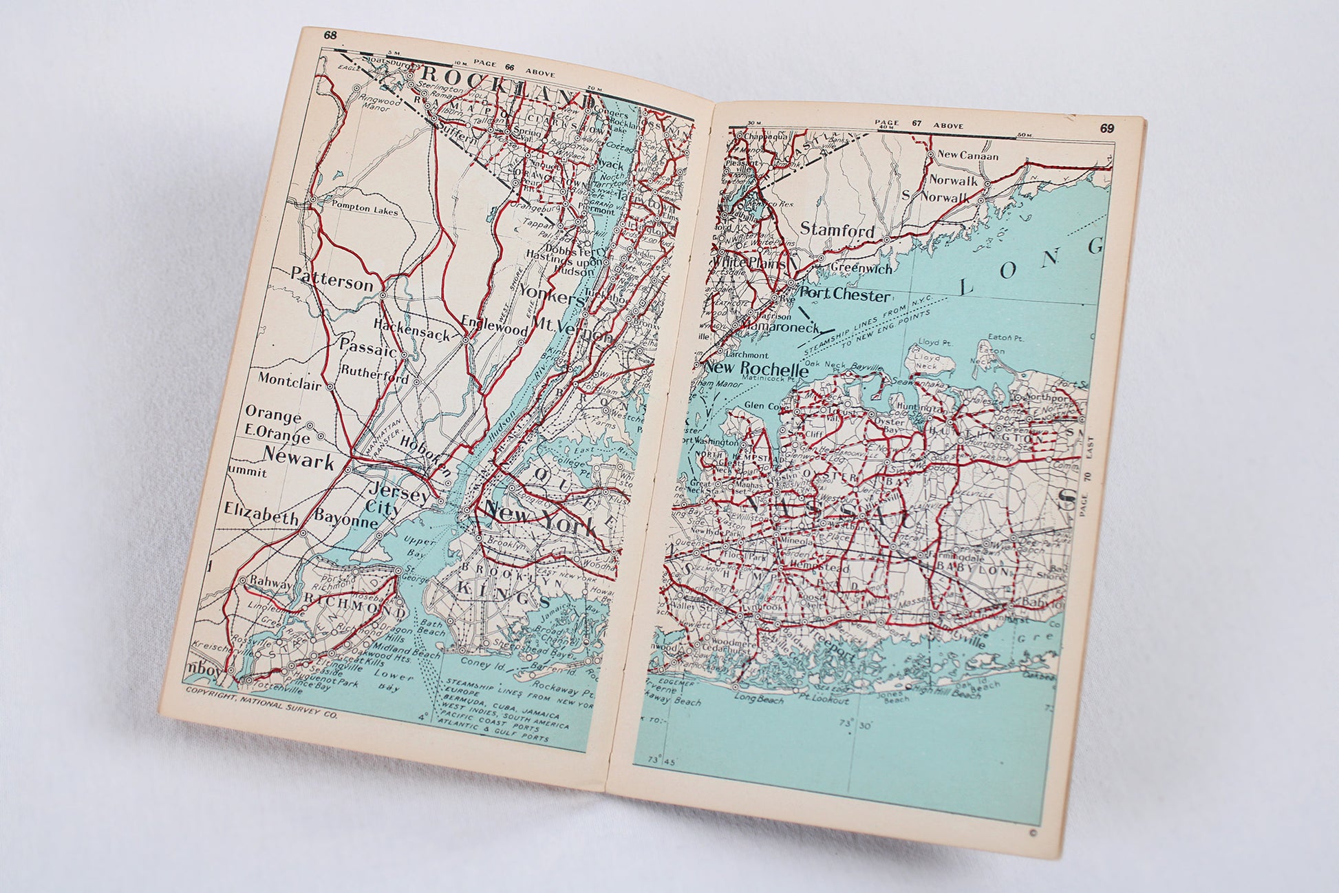 The Official Maps of New York Booklet Atlas by The National Survey Co.