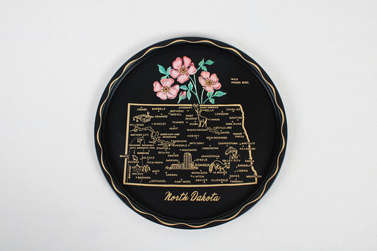 North Dakota Souvenir Metal Serving Tray
