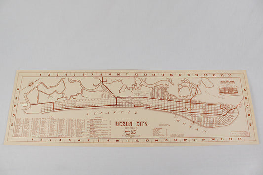 Ocean City, New Jersey, “America’s Favorite Family Resort” City Map, 1952