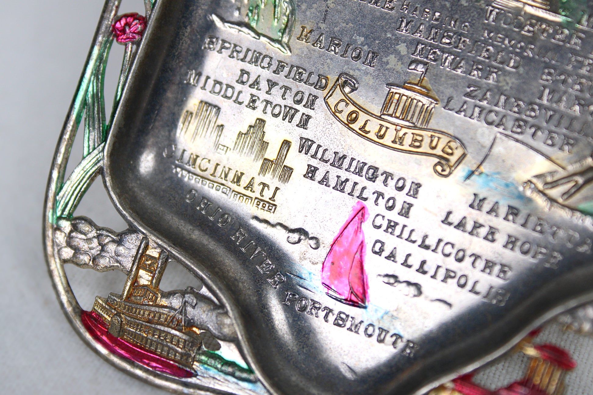 Ohio Small Metal Tray / Ashtray Souvenir