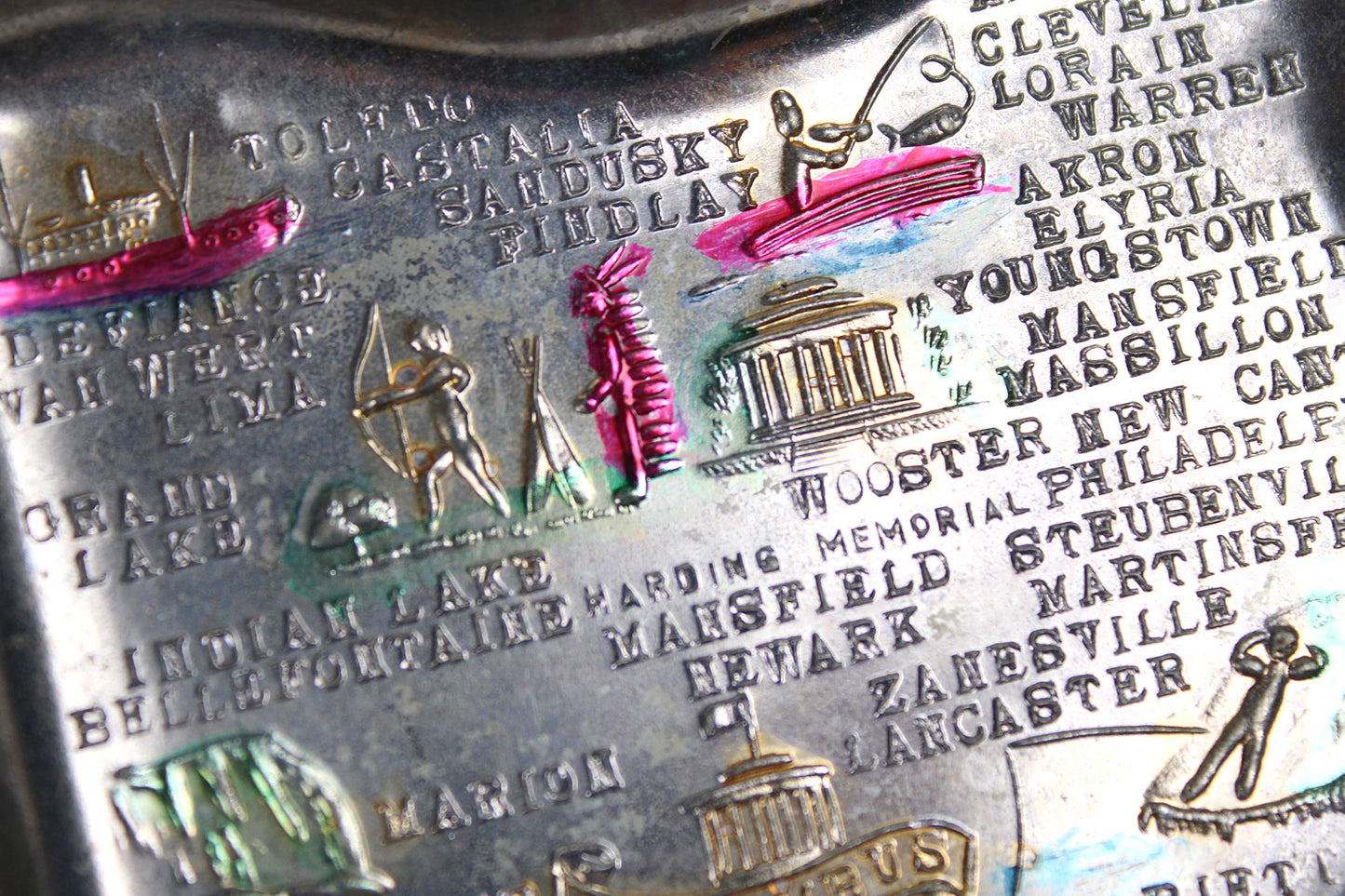 Ohio Small Metal Tray / Ashtray Souvenir