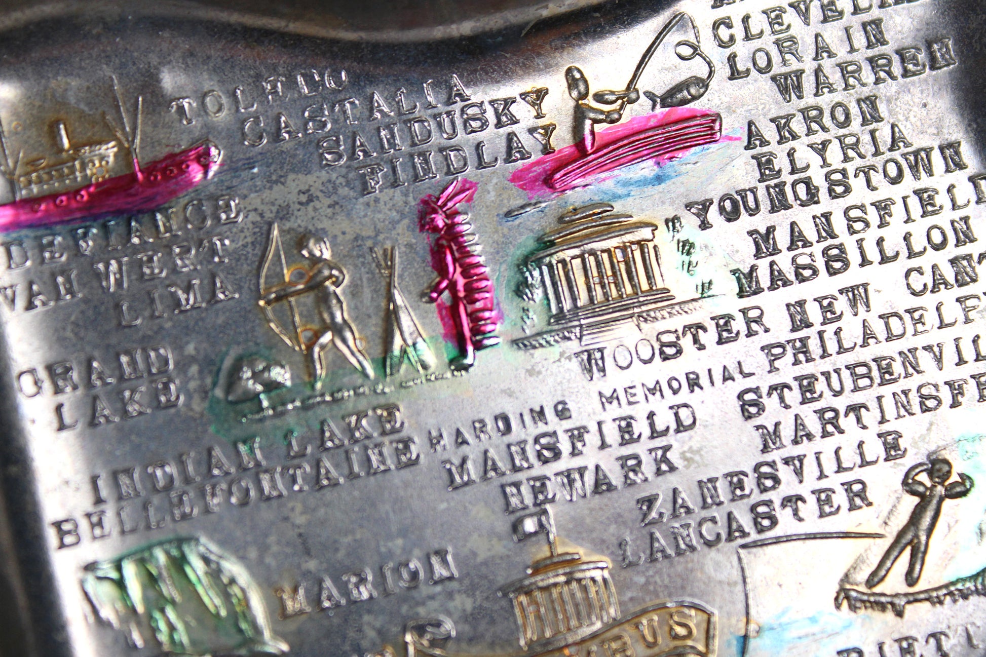 Ohio Small Metal Tray / Ashtray Souvenir