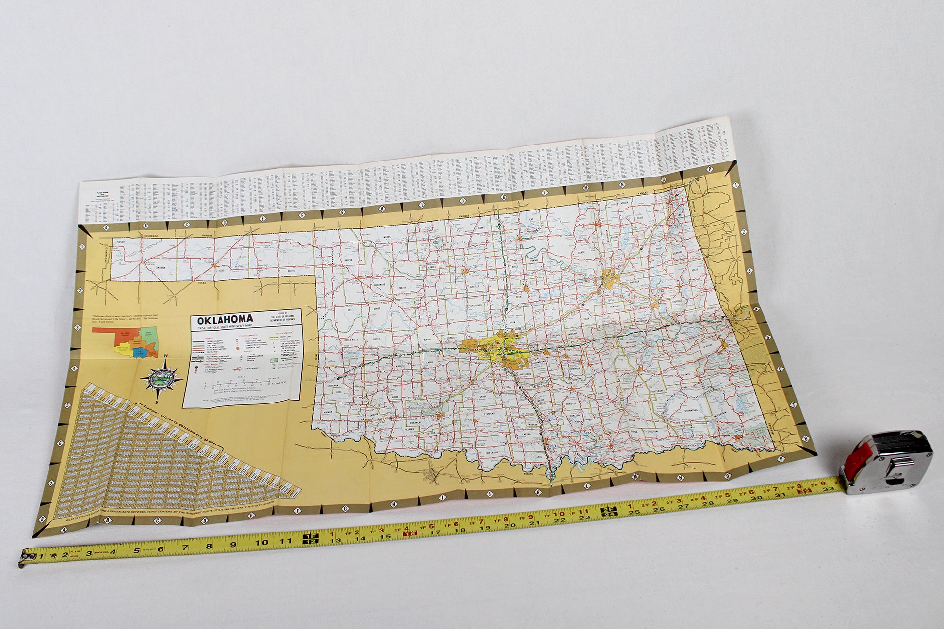 Oklahoma 1974 Official State Highway Map