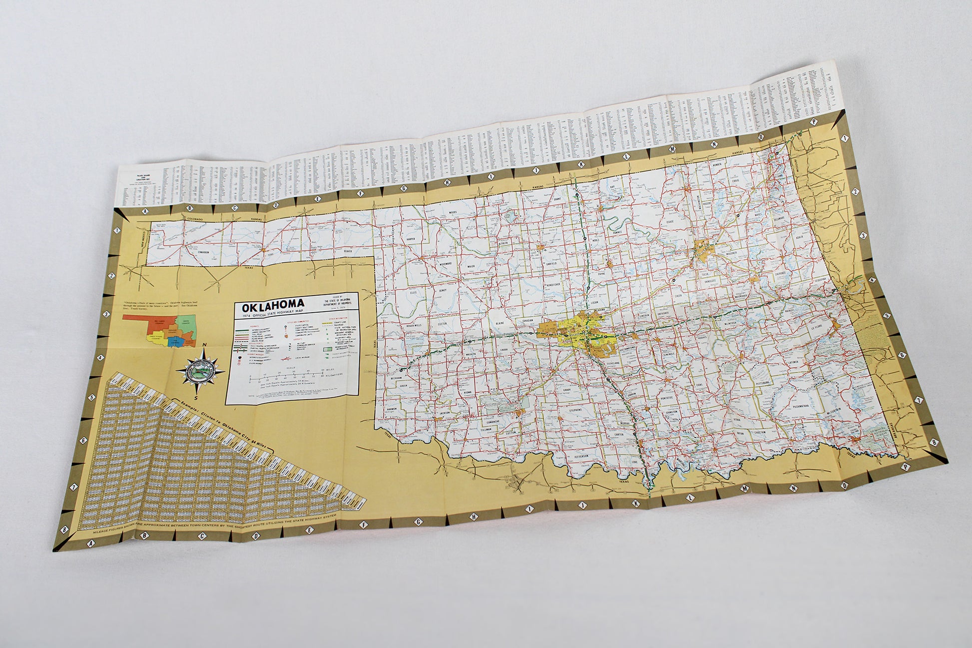 Oklahoma 1974 Official State Highway Map