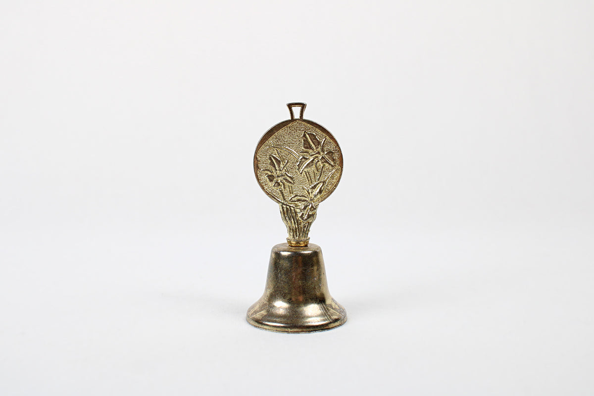 Oklahoma Metal Bell With Emblem Of Indian Warrior Against A Sun Symbol