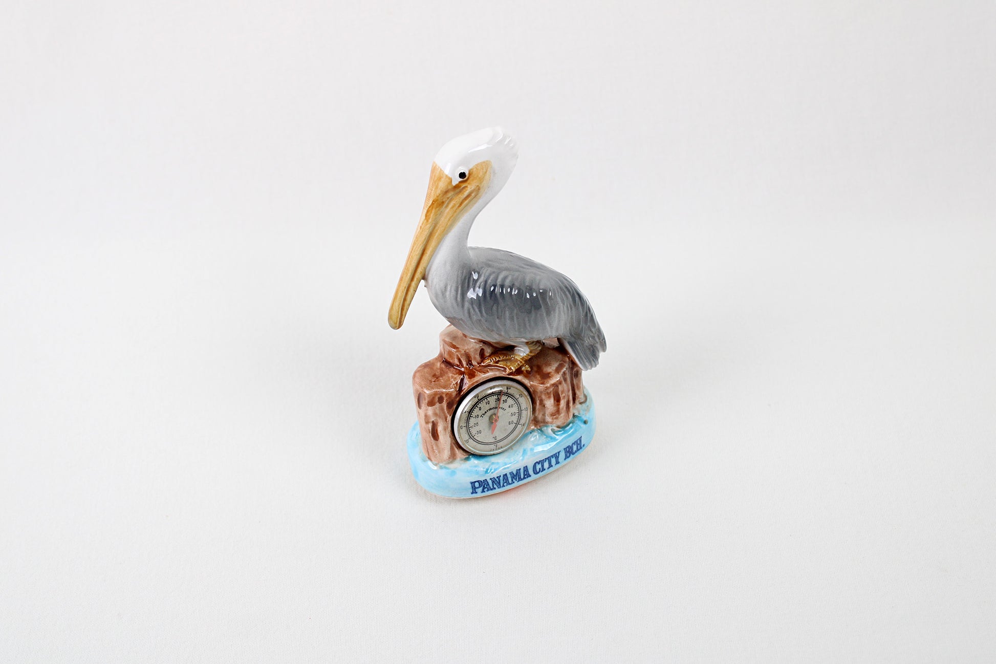 Florida’s Panama City Beach Pelican Souvenir Figurine With Thermometer