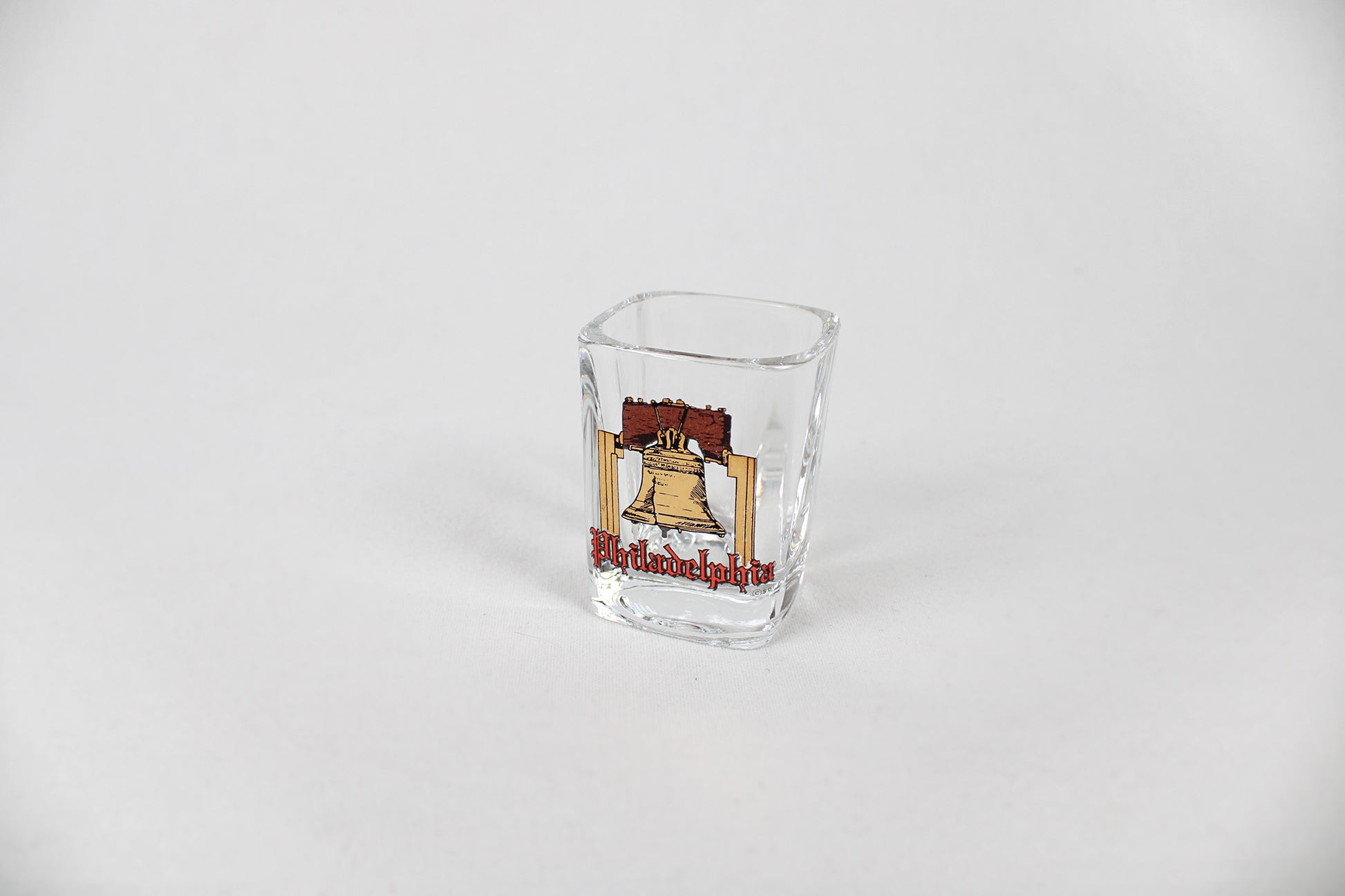 Philadelphia Souvenir Square Shot Glass Featuring The Liberty Bell