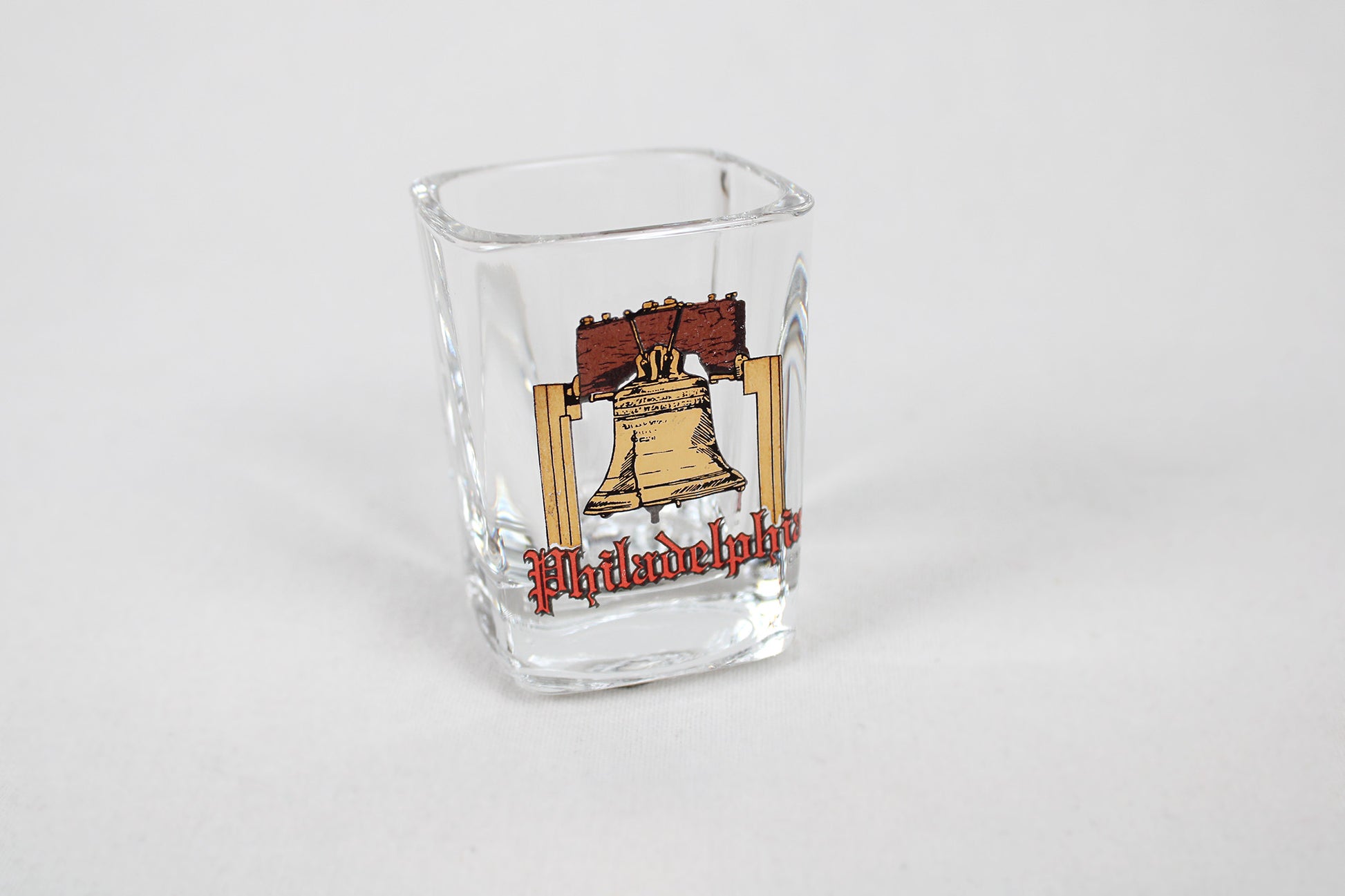 Philadelphia Souvenir Square Shot Glass Featuring The Liberty Bell