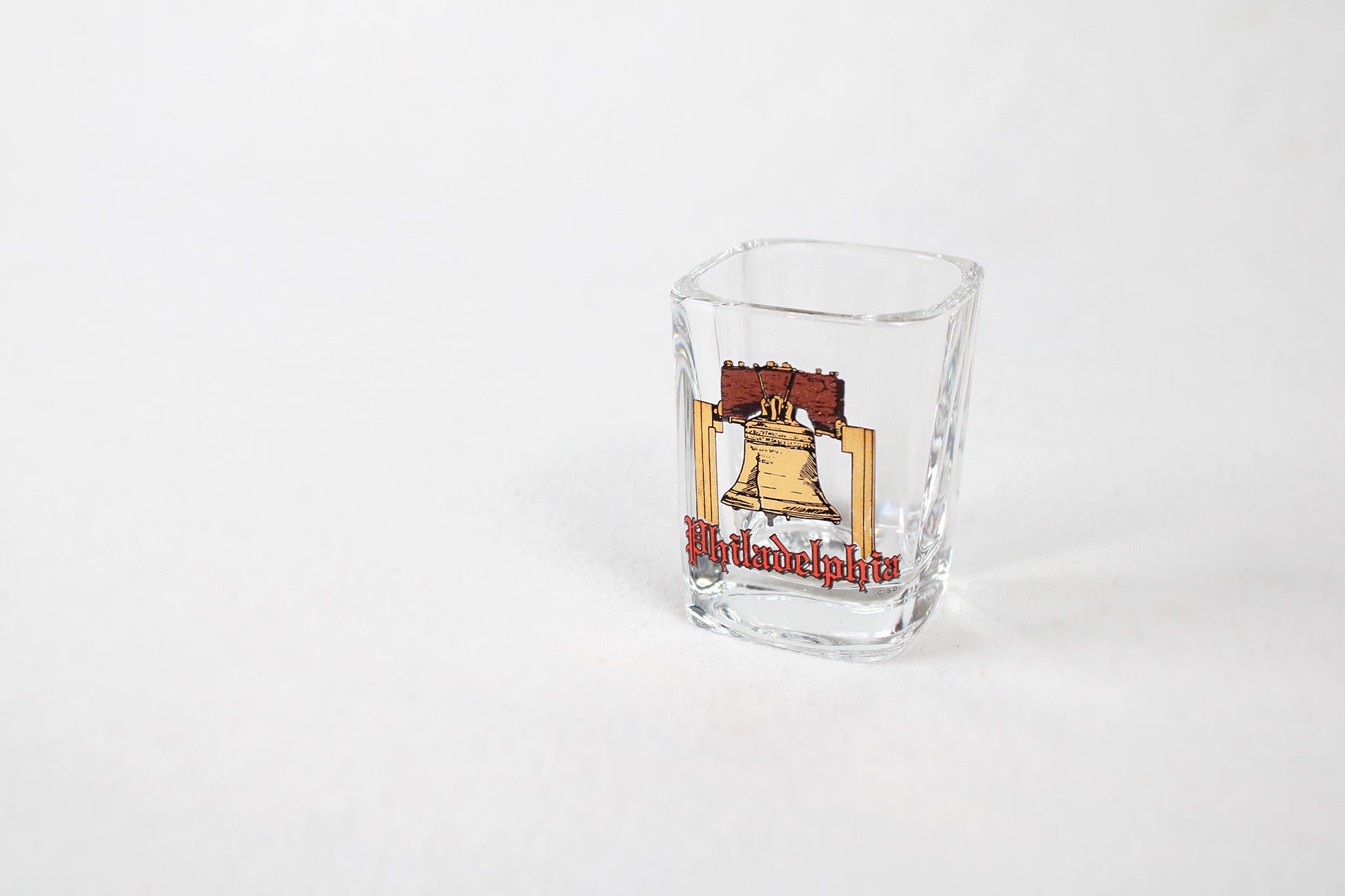 Philadelphia Souvenir Square Shot Glass Featuring The Liberty Bell