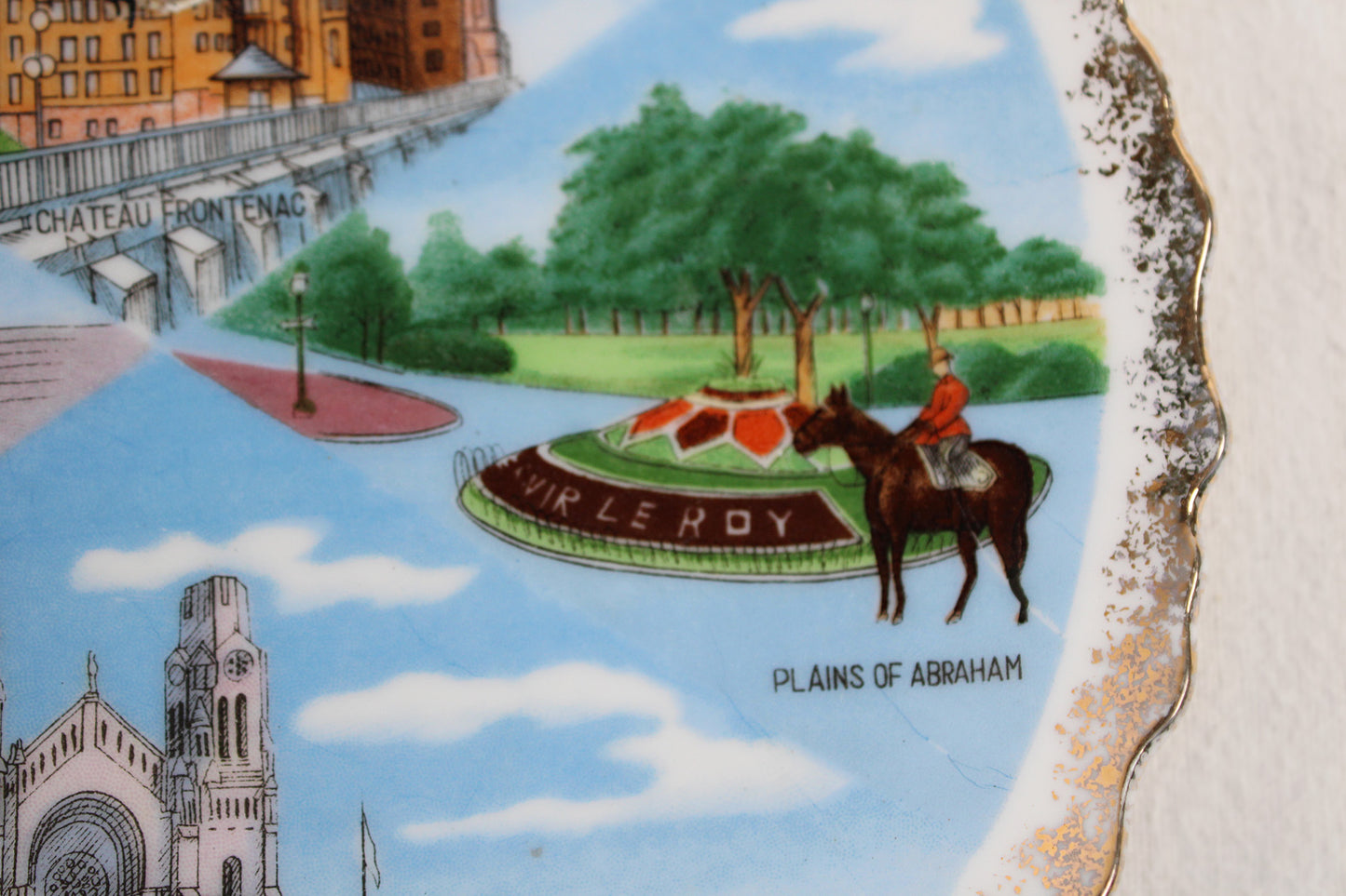 Quebec, Canada, Souvenir Ceramic Finger Loop, Lemon Serving Dish