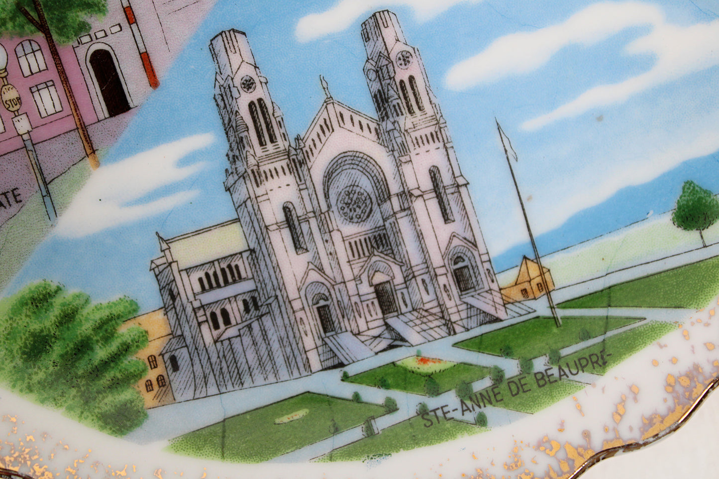 Quebec, Canada, Souvenir Ceramic Finger Loop, Lemon Serving Dish