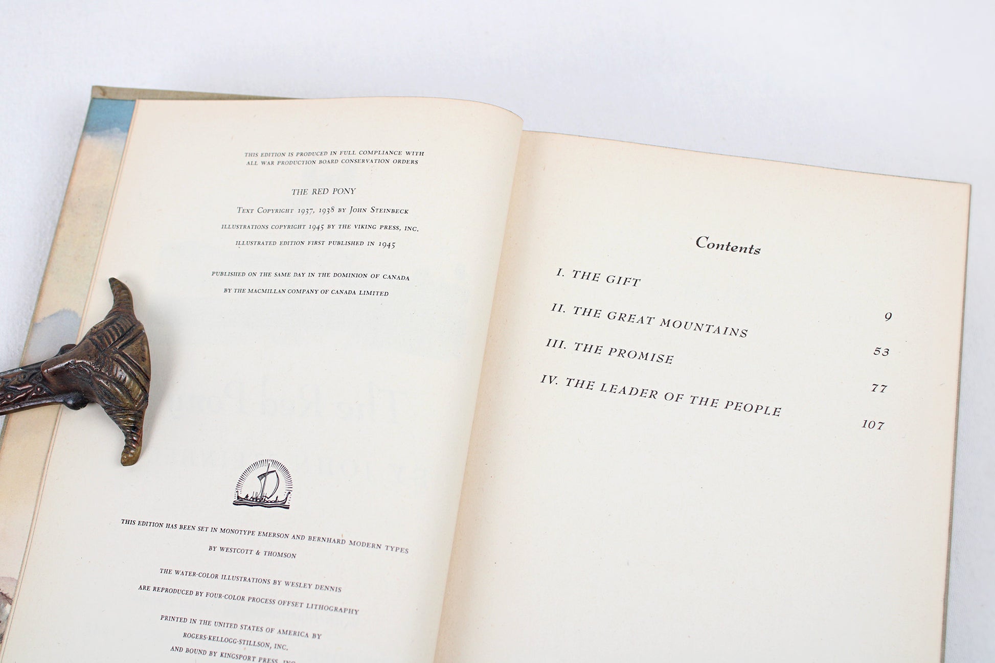 The Red Pony, by John Steinbeck (Illustrated by Wesley Dennis)