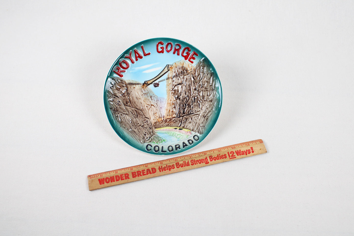 Royal Gorge, Colorado, Low-Relief Hand-Painted Decorative Wall Plate