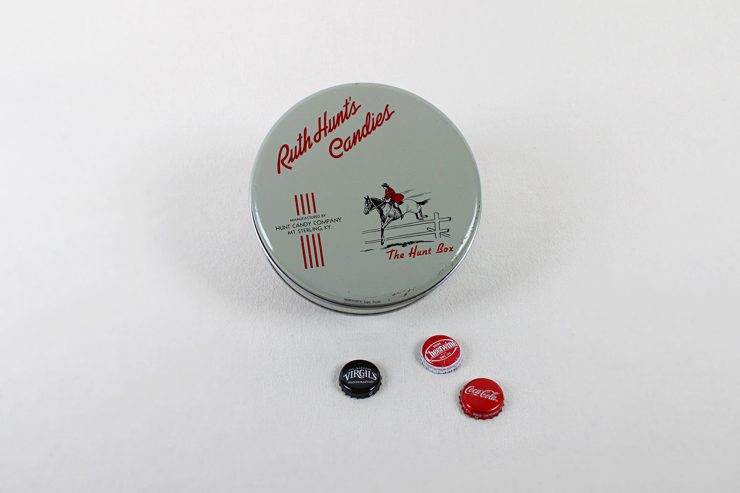 Mt. Sterling, Kentucky, Ruth Hunt’s Candies Round Tin, The Hunt Box