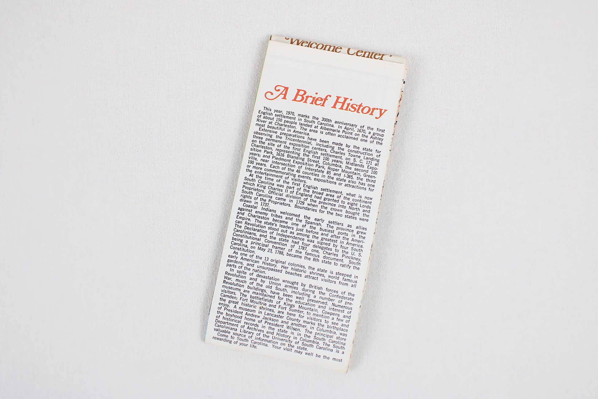 South Carolina “Tricentennial” State Highway Primary System Map, 1970