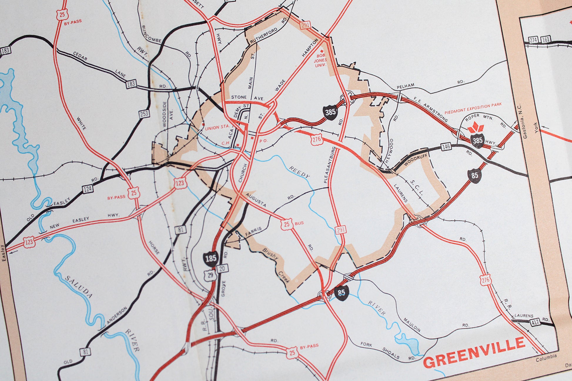 South Carolina “Tricentennial” State Highway Primary System Map, 1970